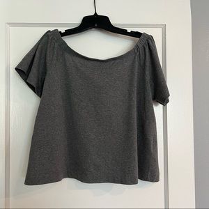 Banana Republic Gray Off-Shoulder Top, M